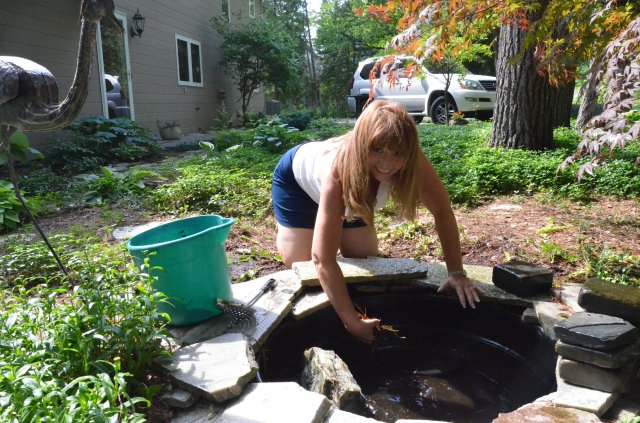 Cleaning and filling the pond